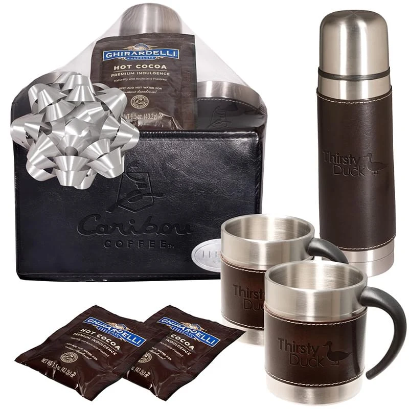 Empire Thermal Bottle & Cups Ghirardelli Cocoa Set, custom water bottle with logo imprint 1
