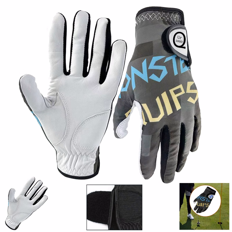 Printed Stretch Fabric Lambskin Golf Glove