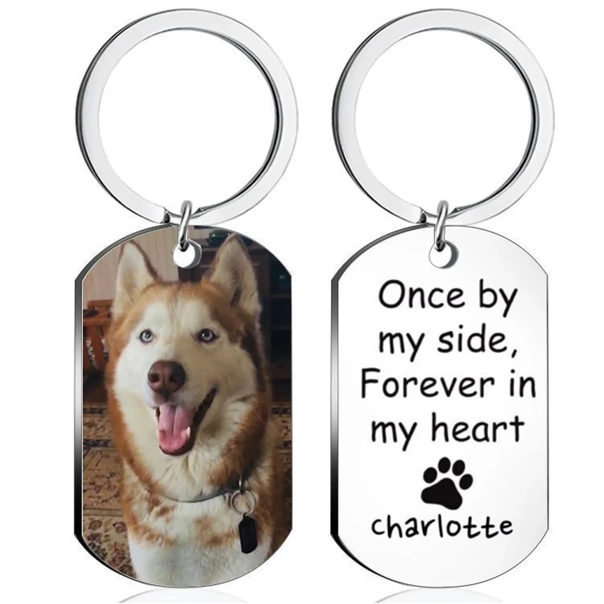 Double-Sided Visible Custom Stainless Steel Key Ring 1