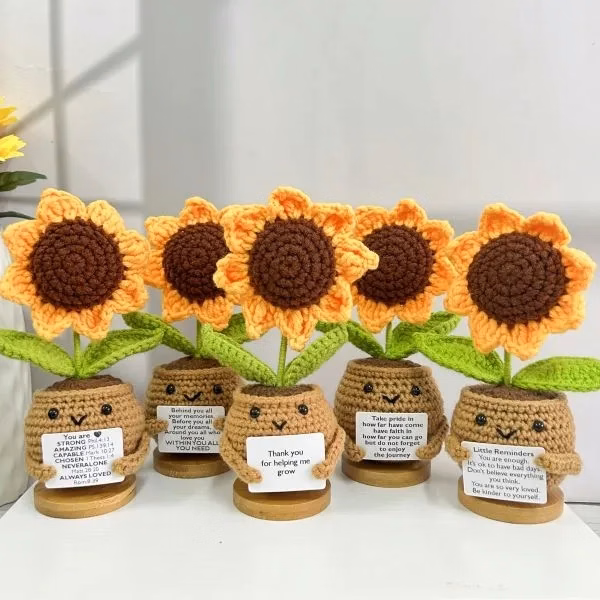 Personalized Handmade Crochet Sunflowers