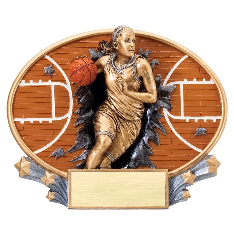 Basketball Female Xplosion Oval Resin Award 1