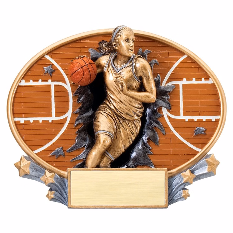 Basketball Female Xplosion Oval Resin Award