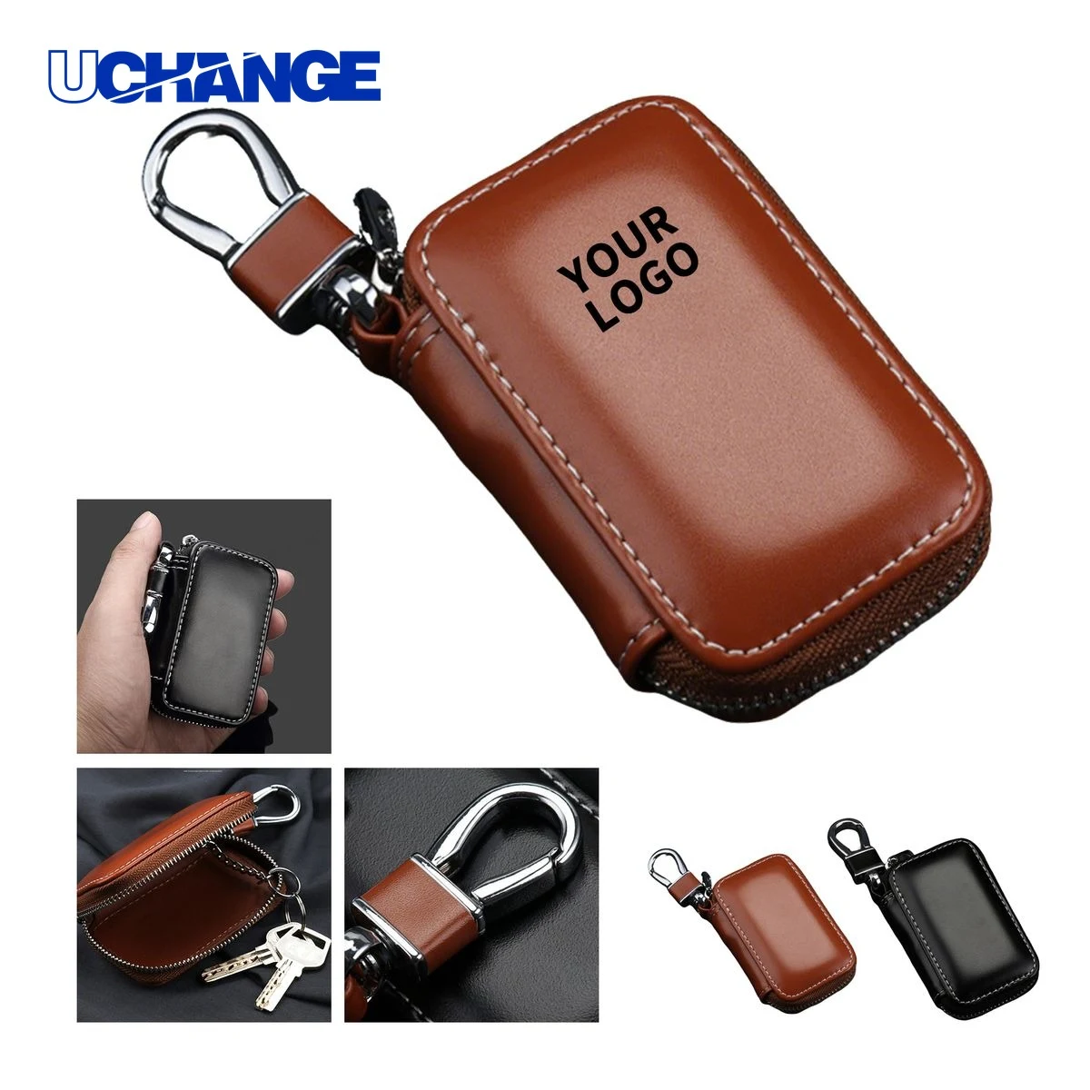 Zipper Key Case Organizer with Hanging Hook 4.9" x 2.8" x 1.1" 1