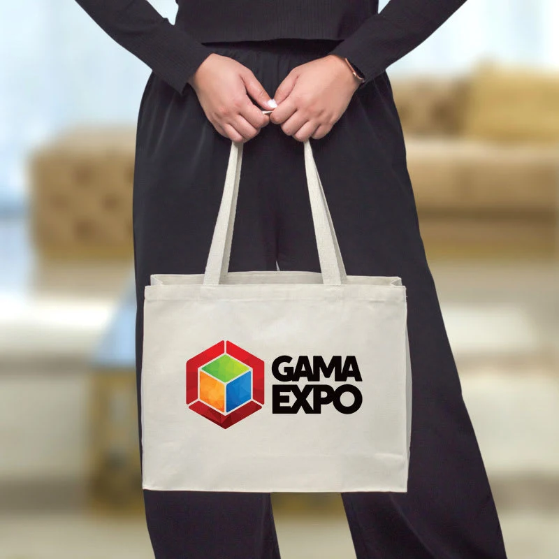 Custom Full Gusset Heavy Canvas Tote Bags, custom tote bag with logo imprint 1