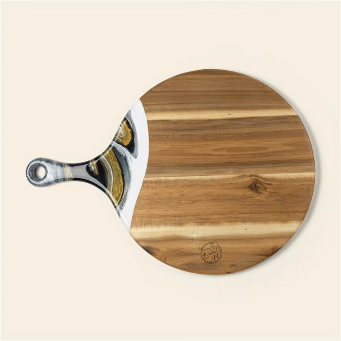XL Round Acacia Board With Handle