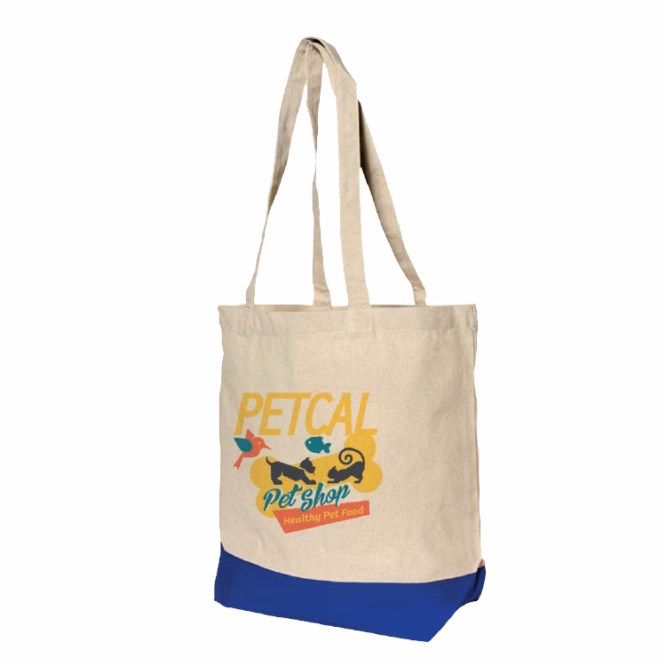Royal Colored Bottom Gusset Cotton Tote