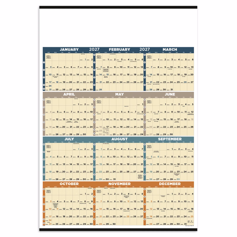 Triumph® Calendars Time Management Span-A-Year (Non-Laminated) Calendar