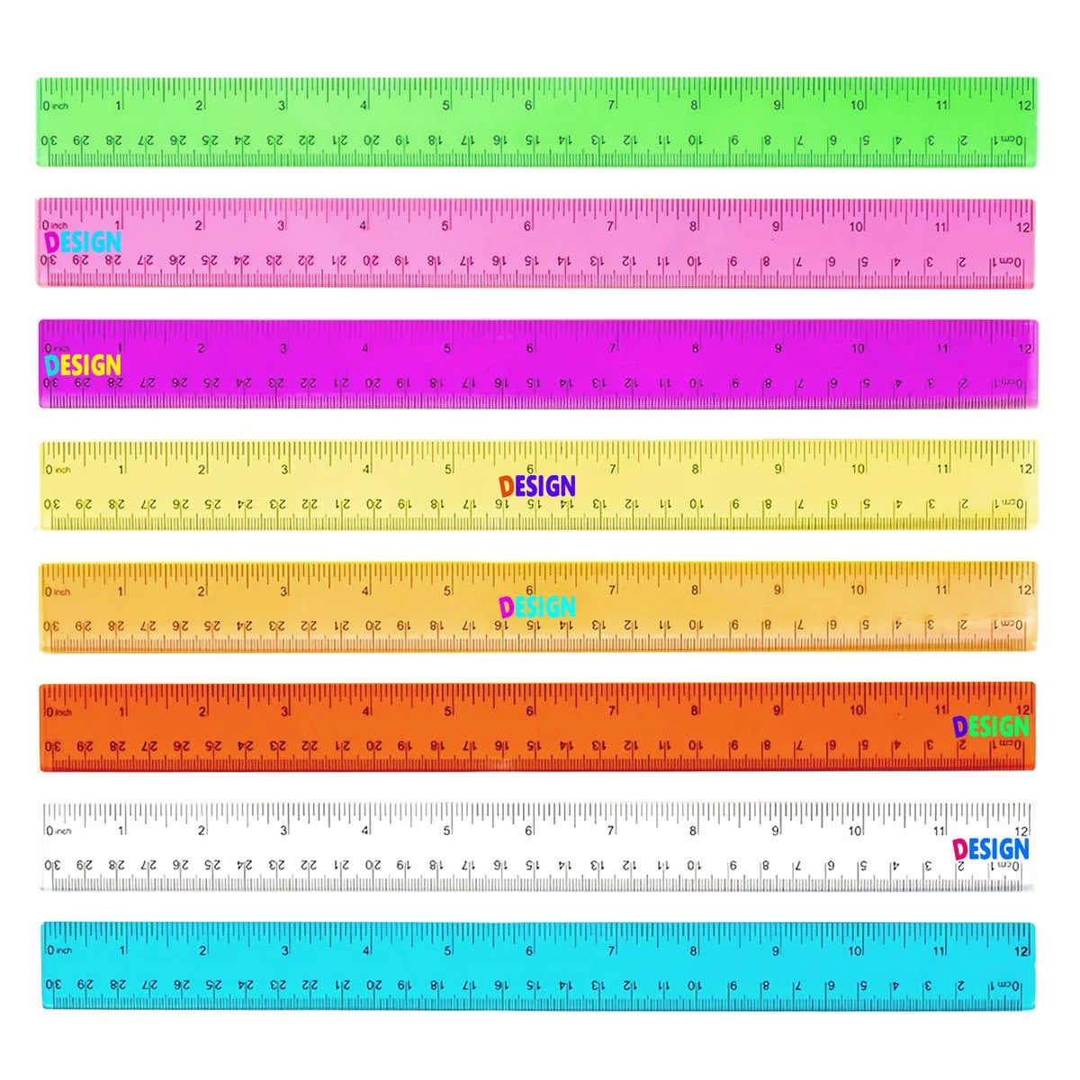 Translucent 12" Plastic Ruler 1