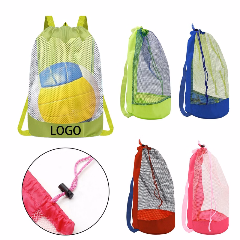 Kids Mesh Drawstring Bag For Sand Toys