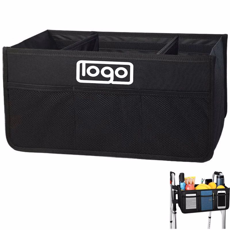 Foldable Oxford Walker Storage Bag w/ Mesh Pockets