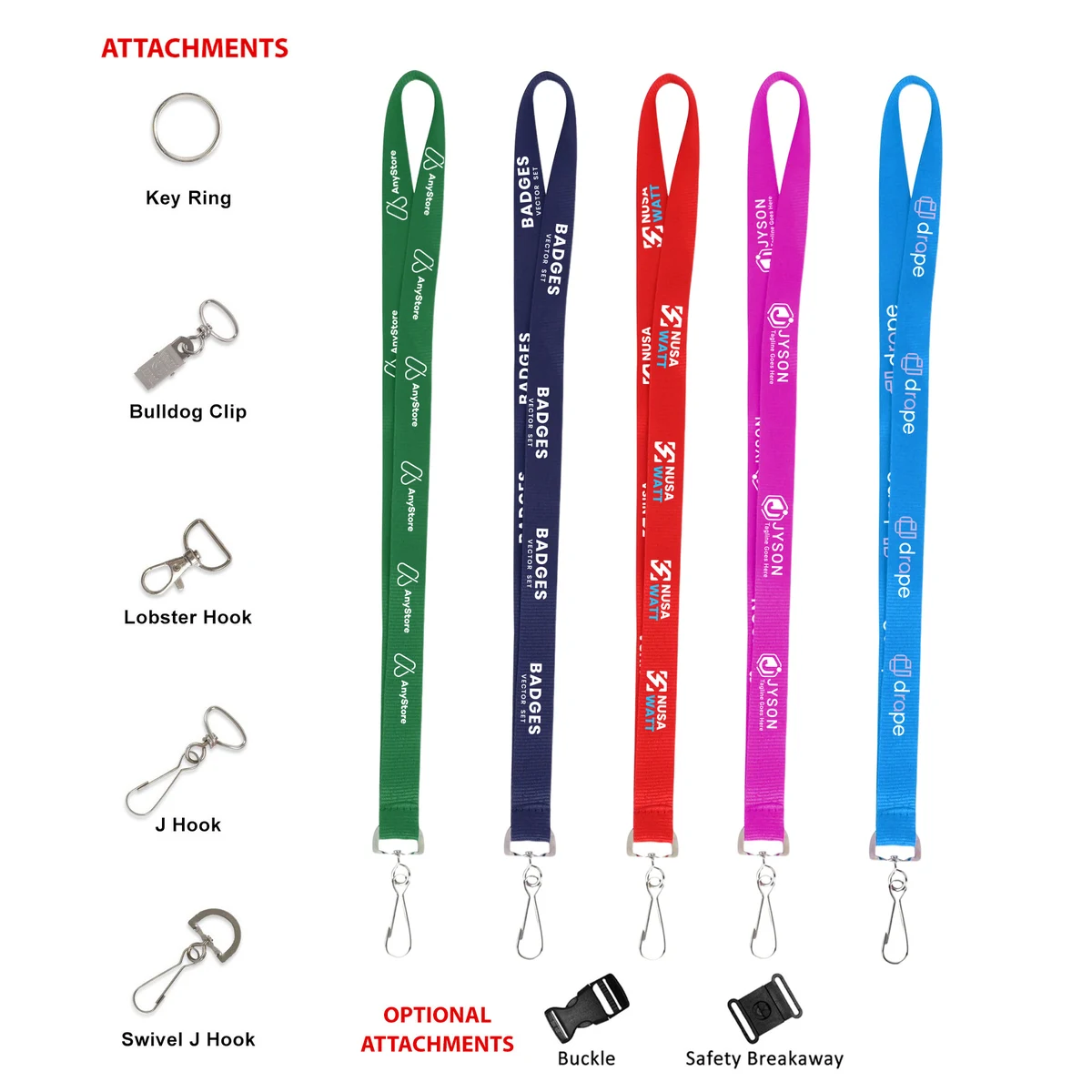 3/4" Premium Polyester Custom Printed Lanyard 1