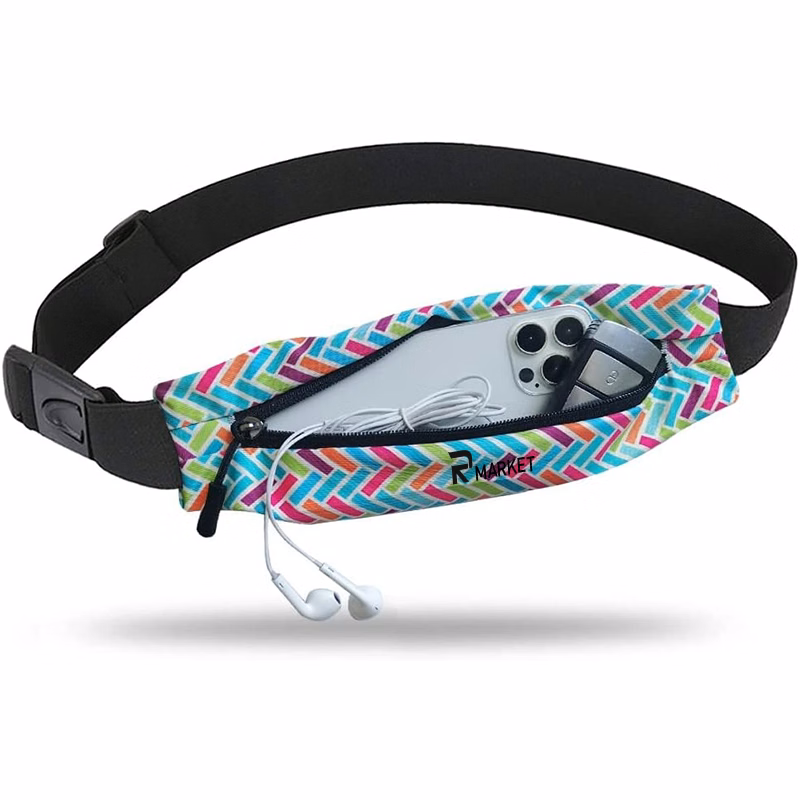 Customizable Running Belt with Adjustable Elastic Band made with high-quality waterproof nylon mater
