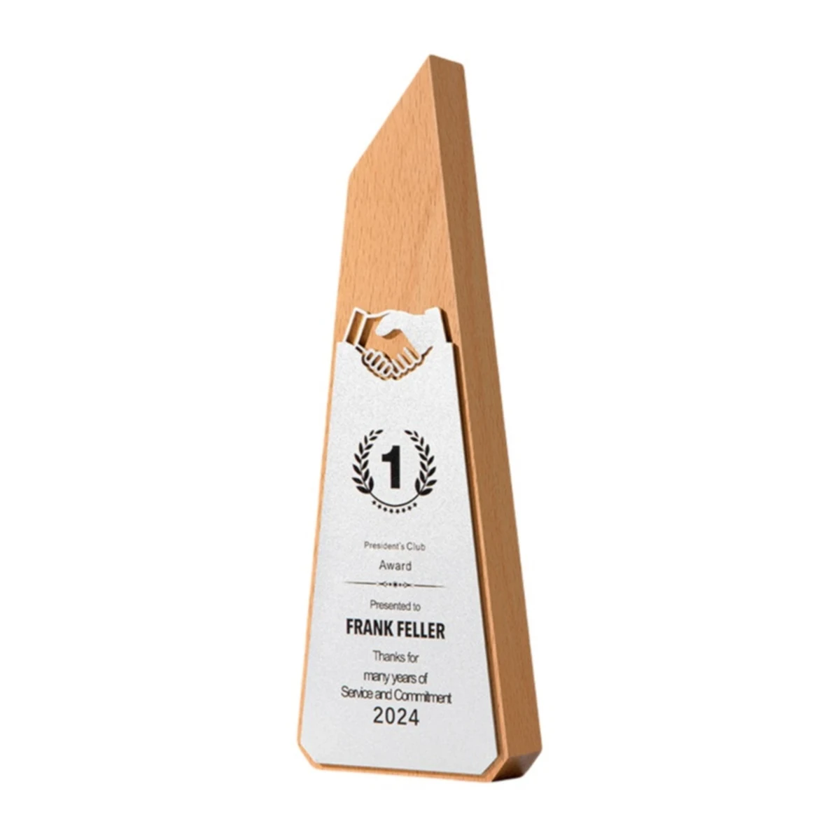 Handshake Design Wooden Trophy 1