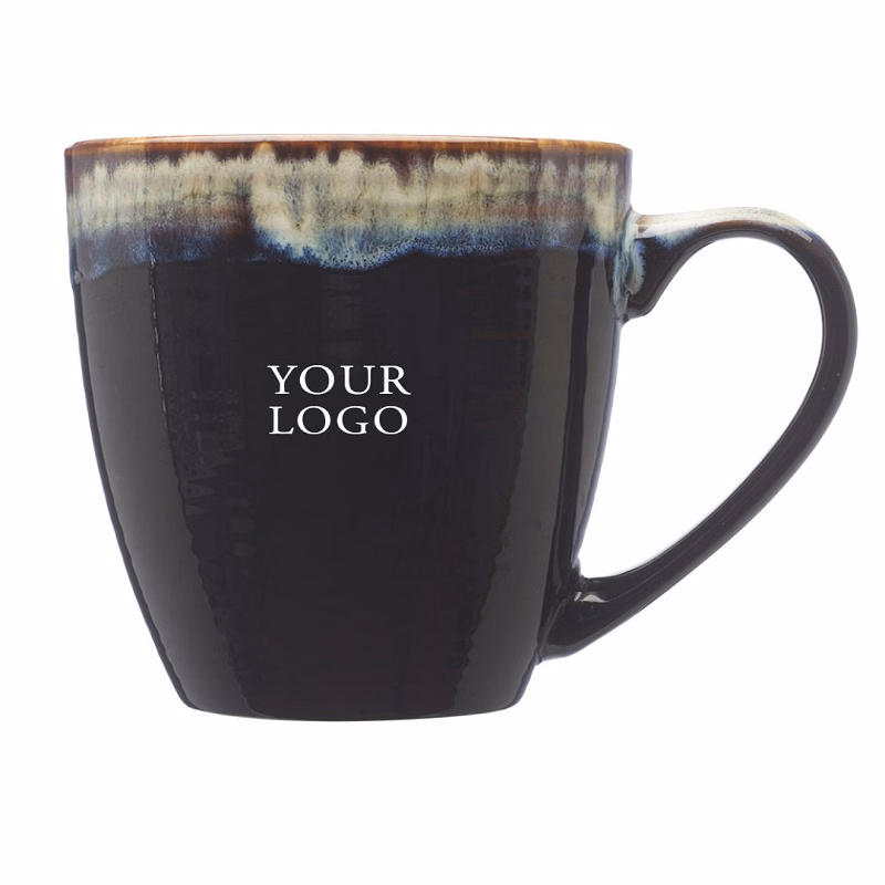 Drip Glaze Rim Ceramic Mug, 17 oz.