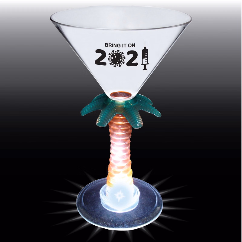 7oz Light Up Novelty Stem Plastic Martini Glass