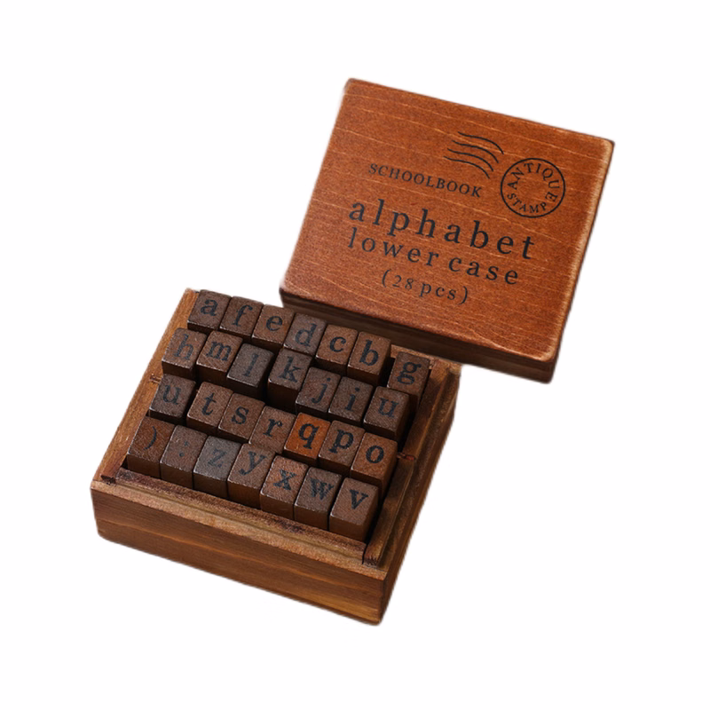 Vintage Wood Letter Stamp 28pcs (direct import)