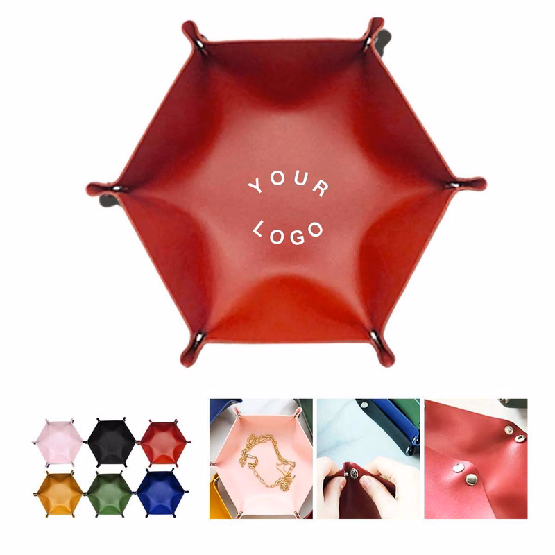 Hexagonal PU Leather Storage Box Foldable