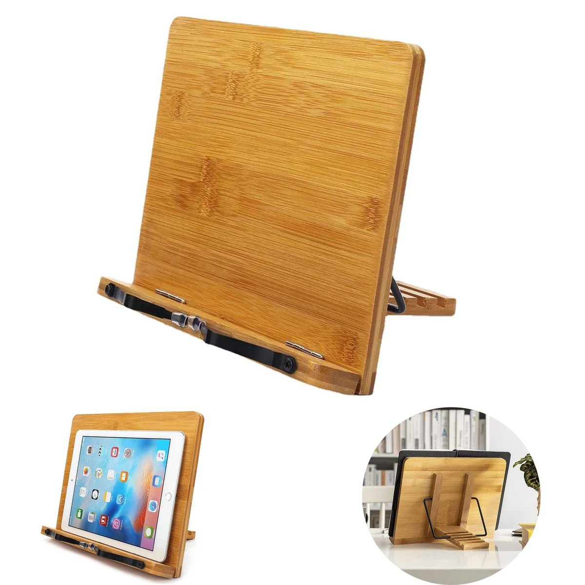 Adjustable Portable Bamboo Sturdy Lightweight Bookstand 1