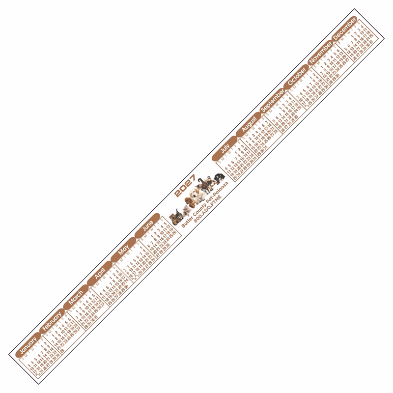 Kwik-Stik Full Color Customized Horizontal Strip Year at a Glance Monitor Calendar