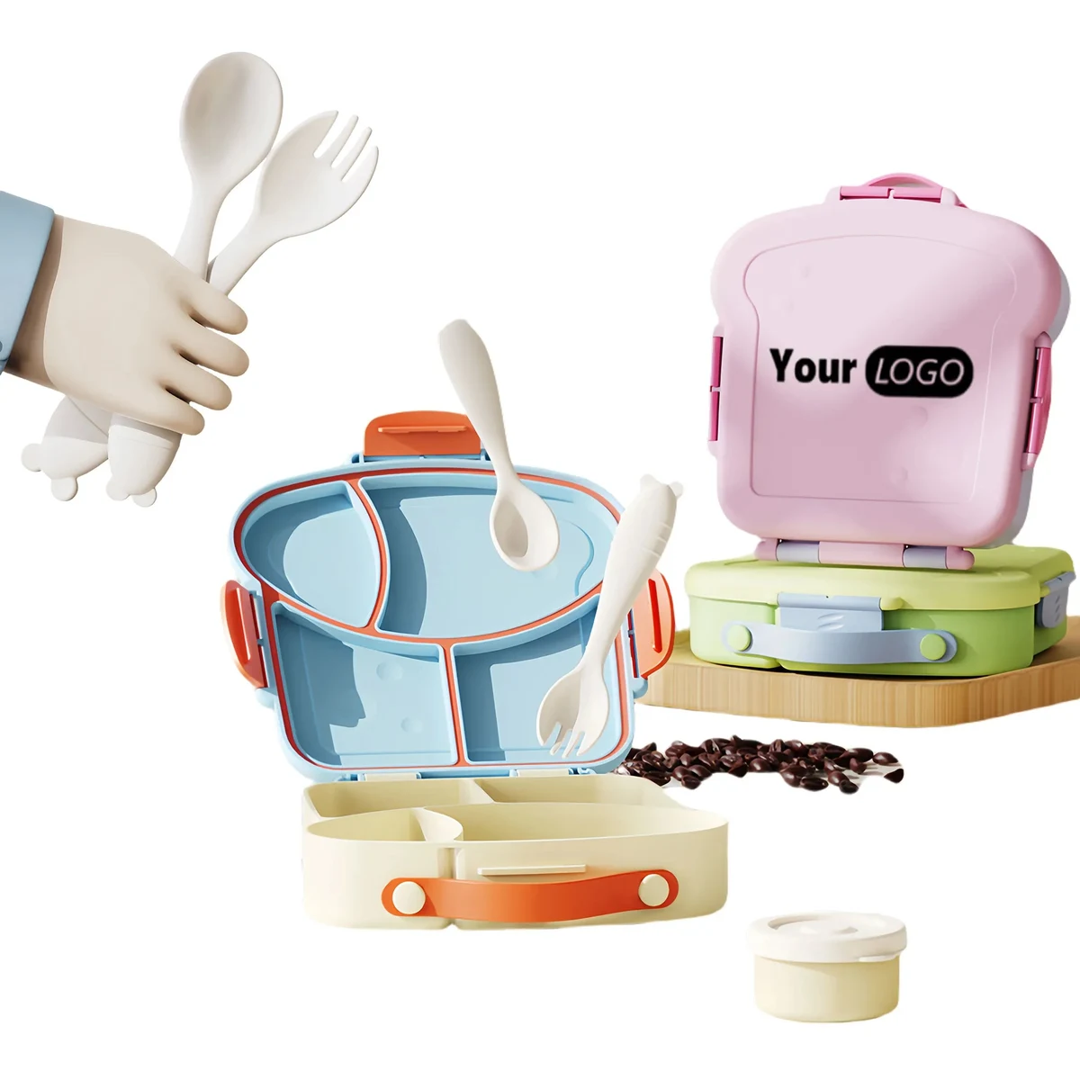 Non-Spill Kids' Lunch Container With Divided Sections 1