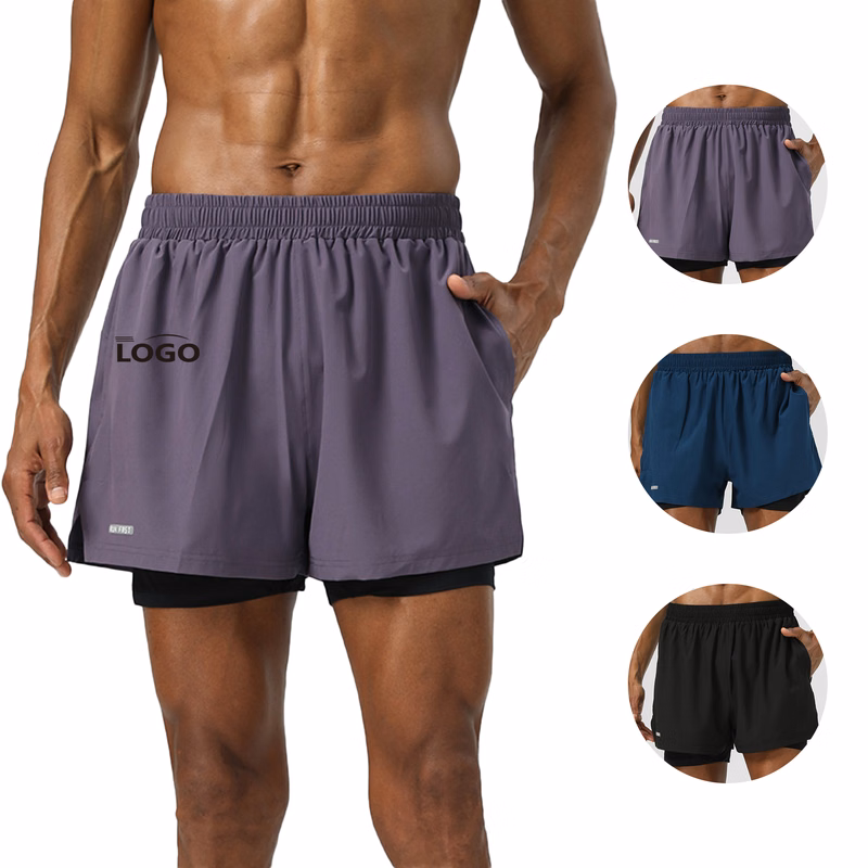 Men's 2-in-1 Sports Shorts - Reflective Elements