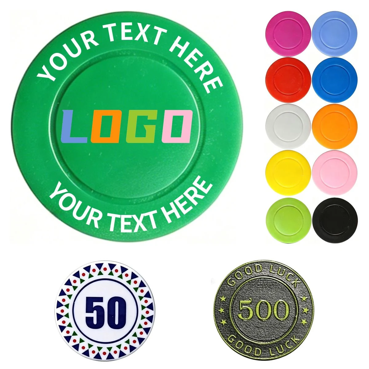 Jumbo ABS Plastic Gaming Chips, Matte Textured 1