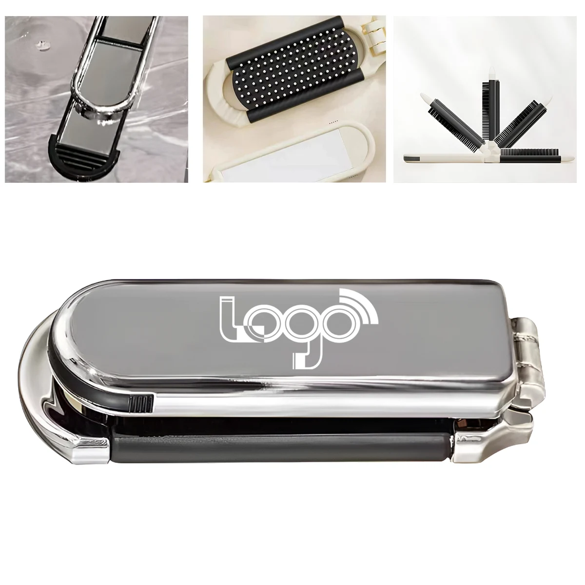 Foldable Mini Comb and Mirror Combo for Travel 1