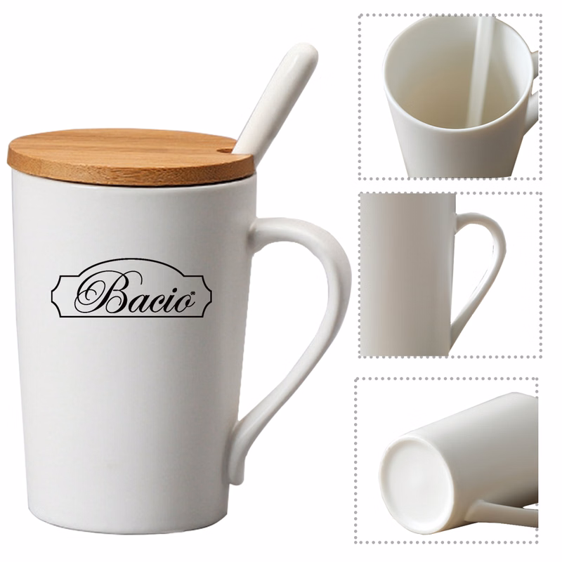 13Oz. Classic Ceramic Mug with Bamboo Lid andSpoon