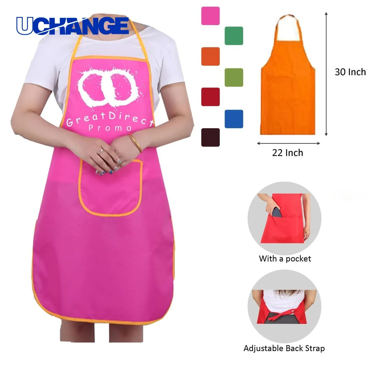 Double-Pocket Polyester Bib Apron 1