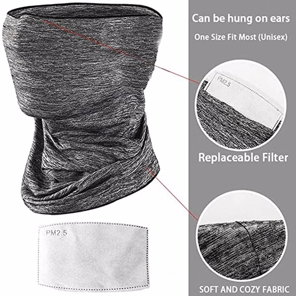 Heathered Cooling Gaiter With PM2.5 Filter