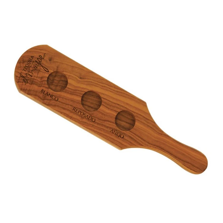 Laser Engraved Walnut Shot Glass Holder with Handle 1