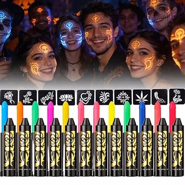 UV Neon Face Paint Markers for Office, School and Events