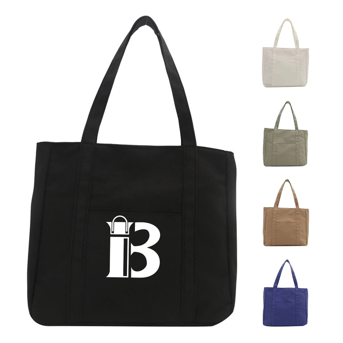 Trendy Large-Capacity Canvas Tote Bag, custom tote bag with logo imprint 1