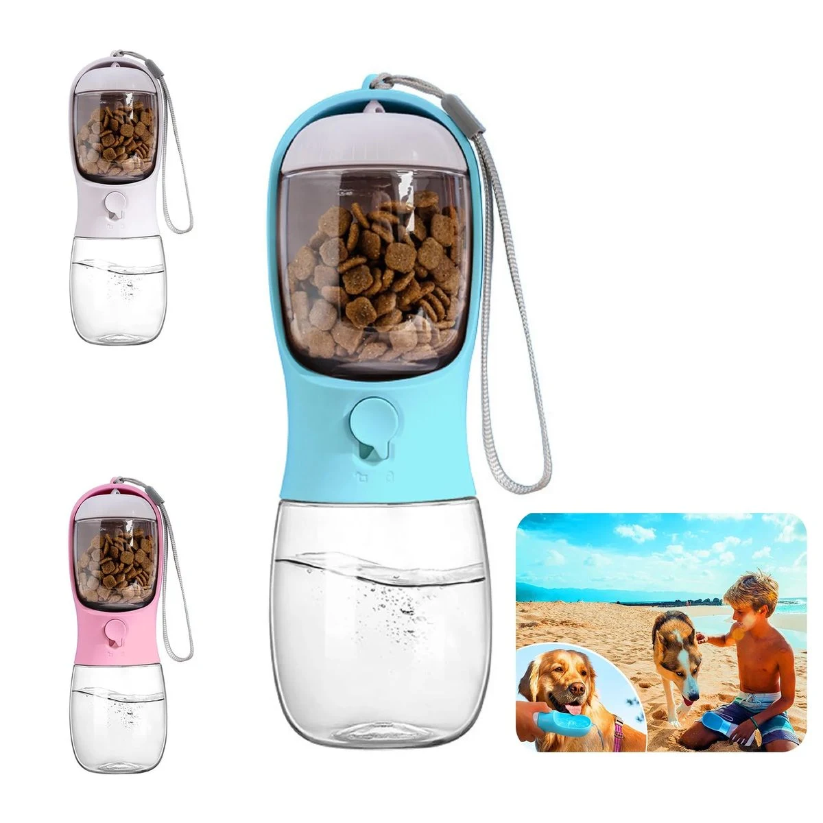 19OZ Leak Proof Portable Pet Water Bottle with Food Containe 1