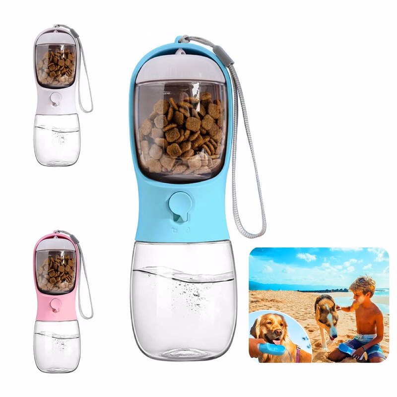19OZ Leak Proof Portable Pet Water Bottle with Food Containe