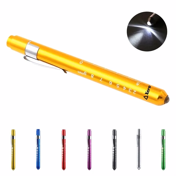 Custom Aluminum Medical Penlight With Pupil Gauge — Healthcare Professional Tool