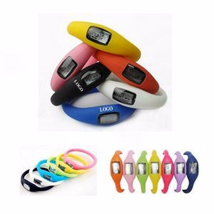 Silicone Pedometer Bracelet (8"x1/4")