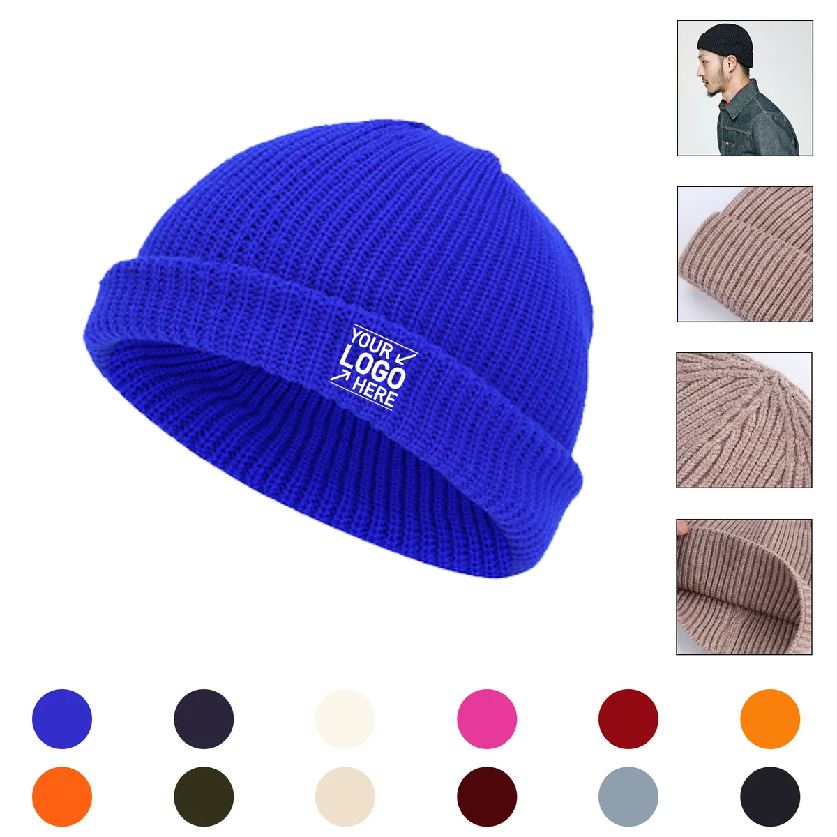 Solid Color Warm Knitted Brimless Hat 1