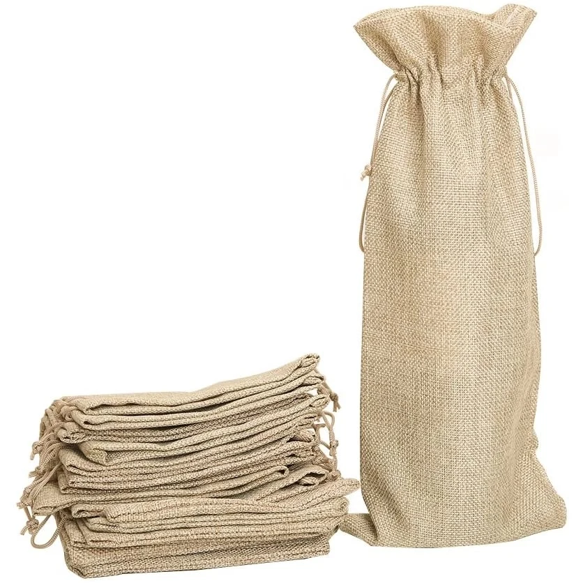 Canvas Wine Bottle Gift Bag (with drawstring) 1