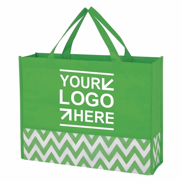 Custom zigzag non-woven tote bag