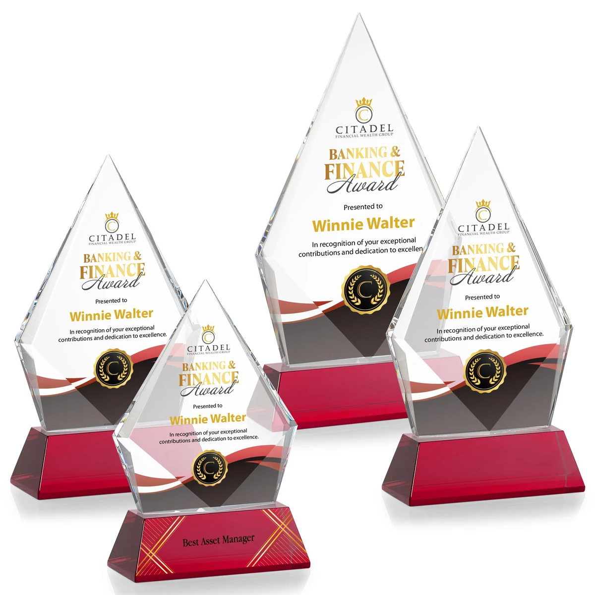 Shelton VividPrint™ Award on Newhaven Base - Red 1