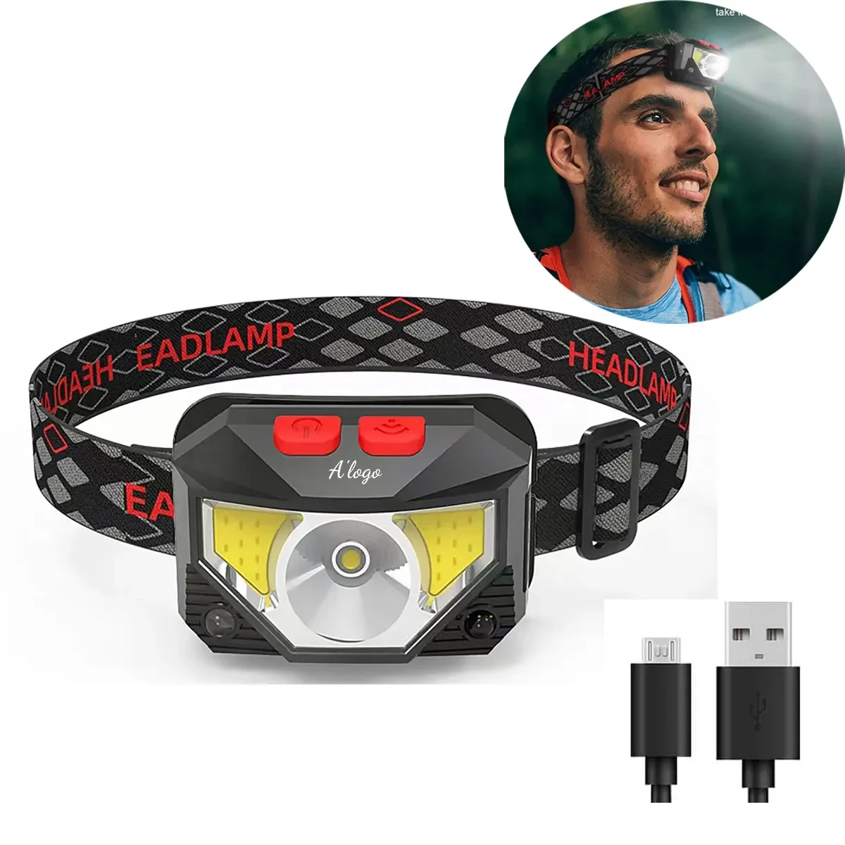 Ultra Bright LED Rechargeable Headlight with Sensor Mode 1