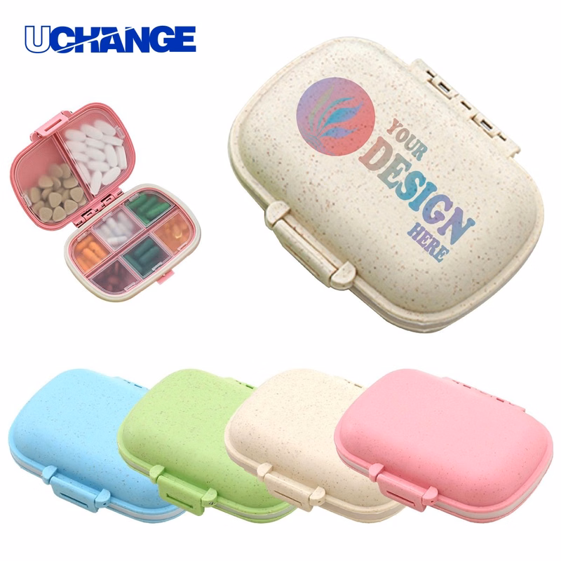 Health PP Plastic Portable 8-Compartment Sealed Pillbox Organizer