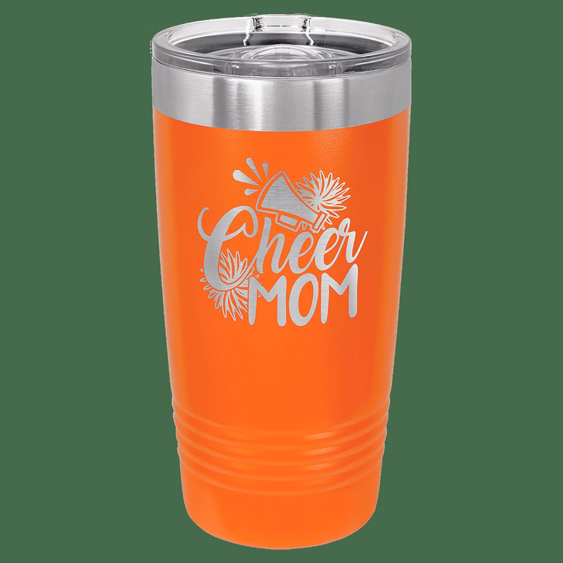 20 oz. Orange Laser Engraved Polar Camel Ringneck Tumblers w/Slider Lid