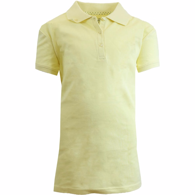 Girls' School Uniform Polo Shirts - Yellow Short Sleeve Size 7 - 16