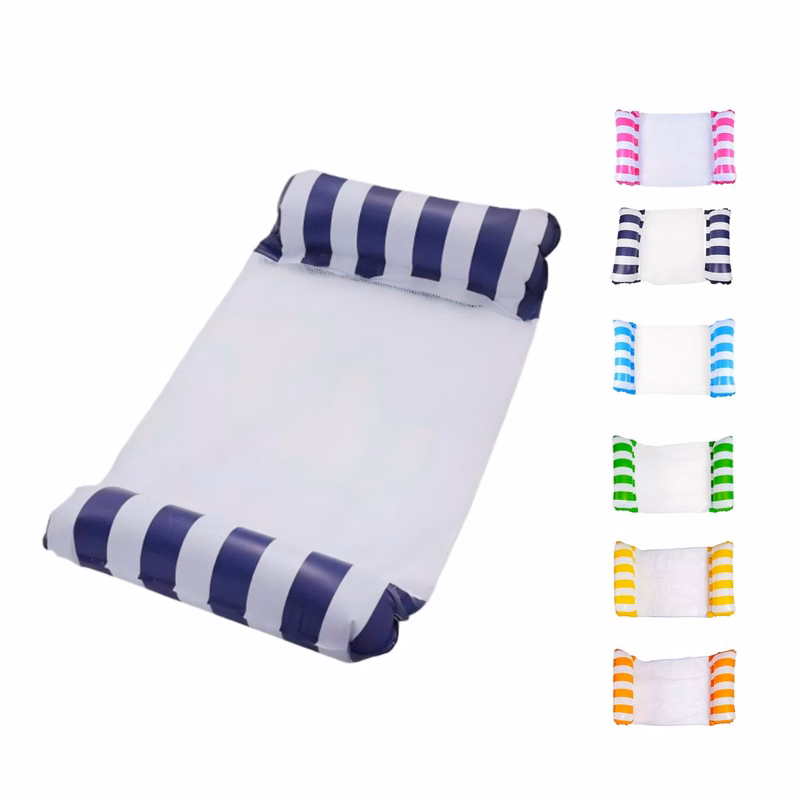Dual Pillow PVC Pool Float With Mesh