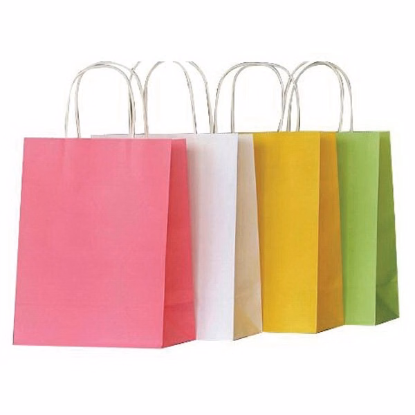 White Kraft Paper Handle Shopping Bags