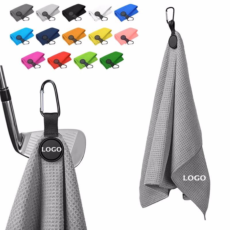 Magnetic Microfiber Golf Cleaning Towel with Carabiner