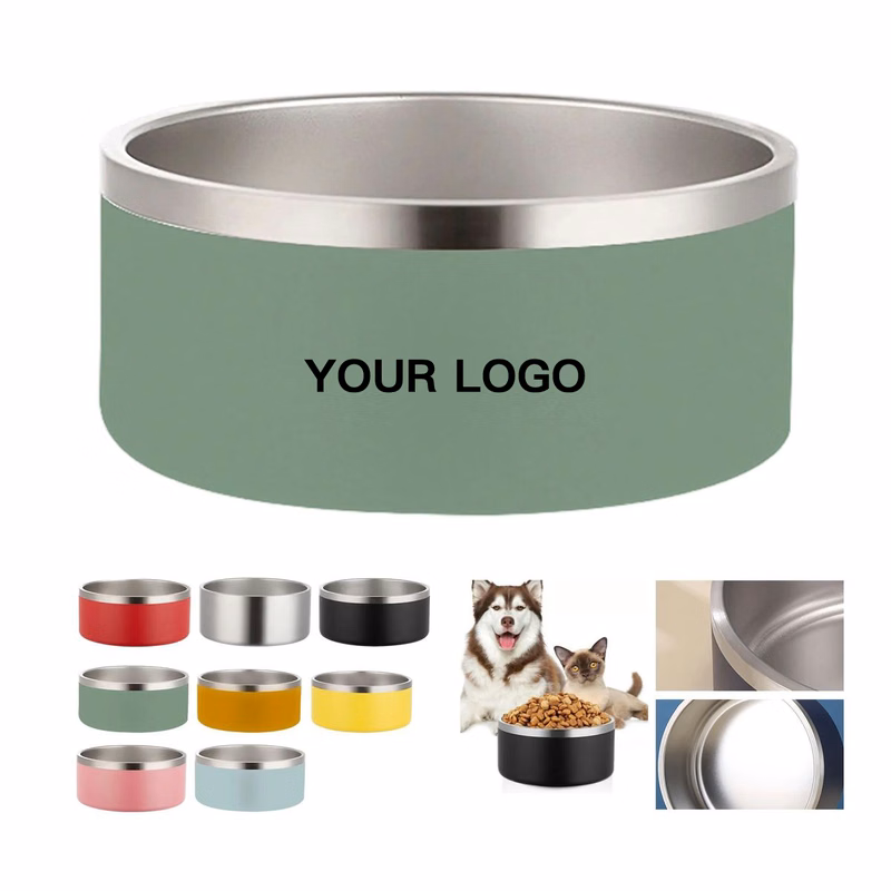 7 Inch Pet Bowl with Polished Finish