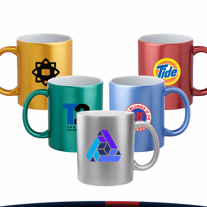 11 oz. Metallic Ceramic Mugs